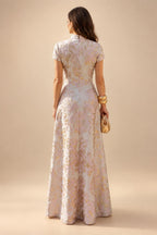 A-Line/Princess Scoop Neck Chiffon Floor-Length Mother of the Bride & Groom Dresses with Lace Appliques & Pleats (SHI22501611)
