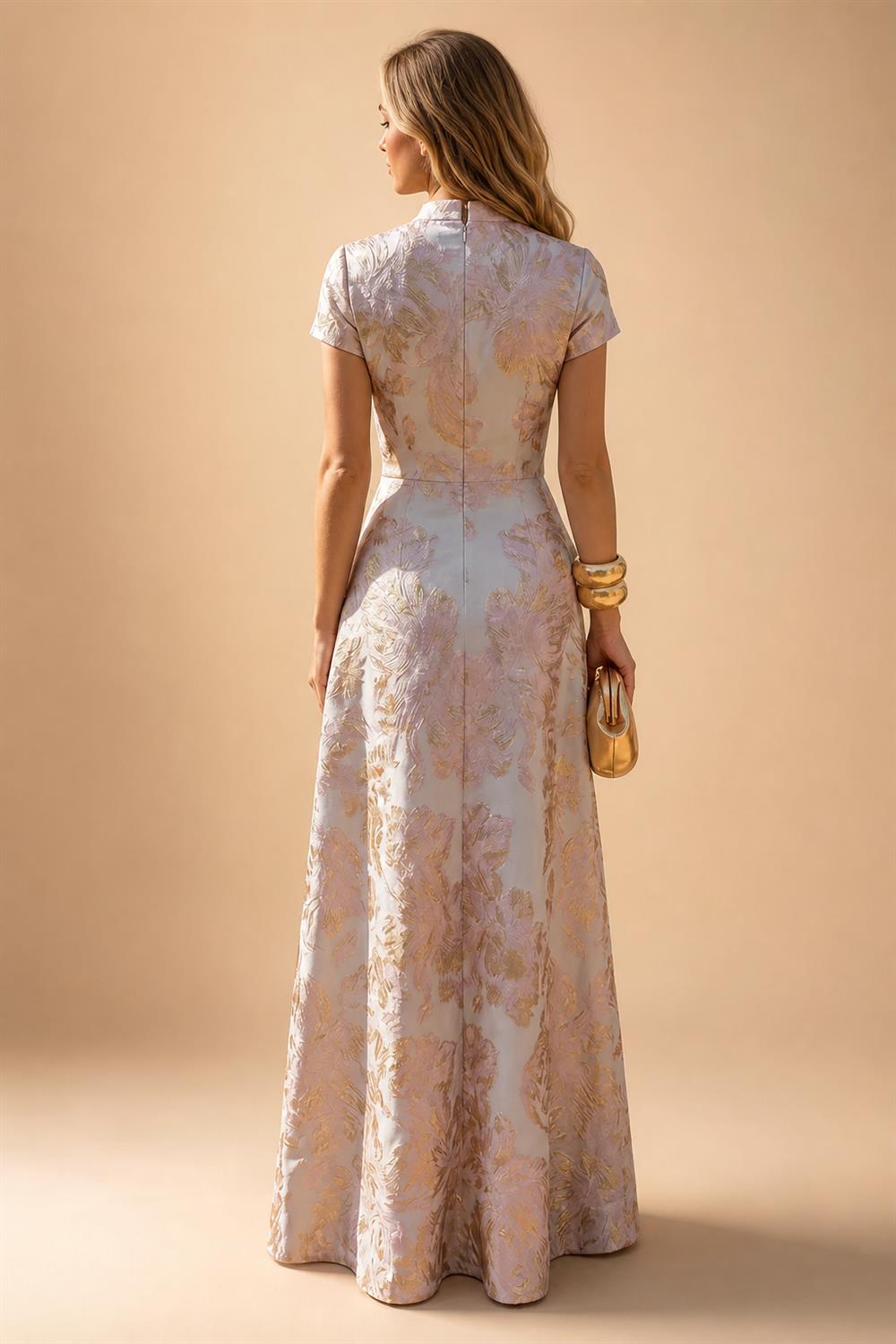 Sheath Satin Jacquard Off Shoulder Floor-Length Mother of the Bride & Groom Dresses (SHI22500823)
