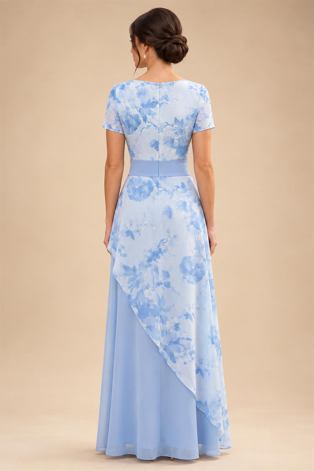 Floral Print A-Line/Princess Scoop Neck Floor-Length Mother of the Bride & Groom Dresses with Pockets (SHI22500916)