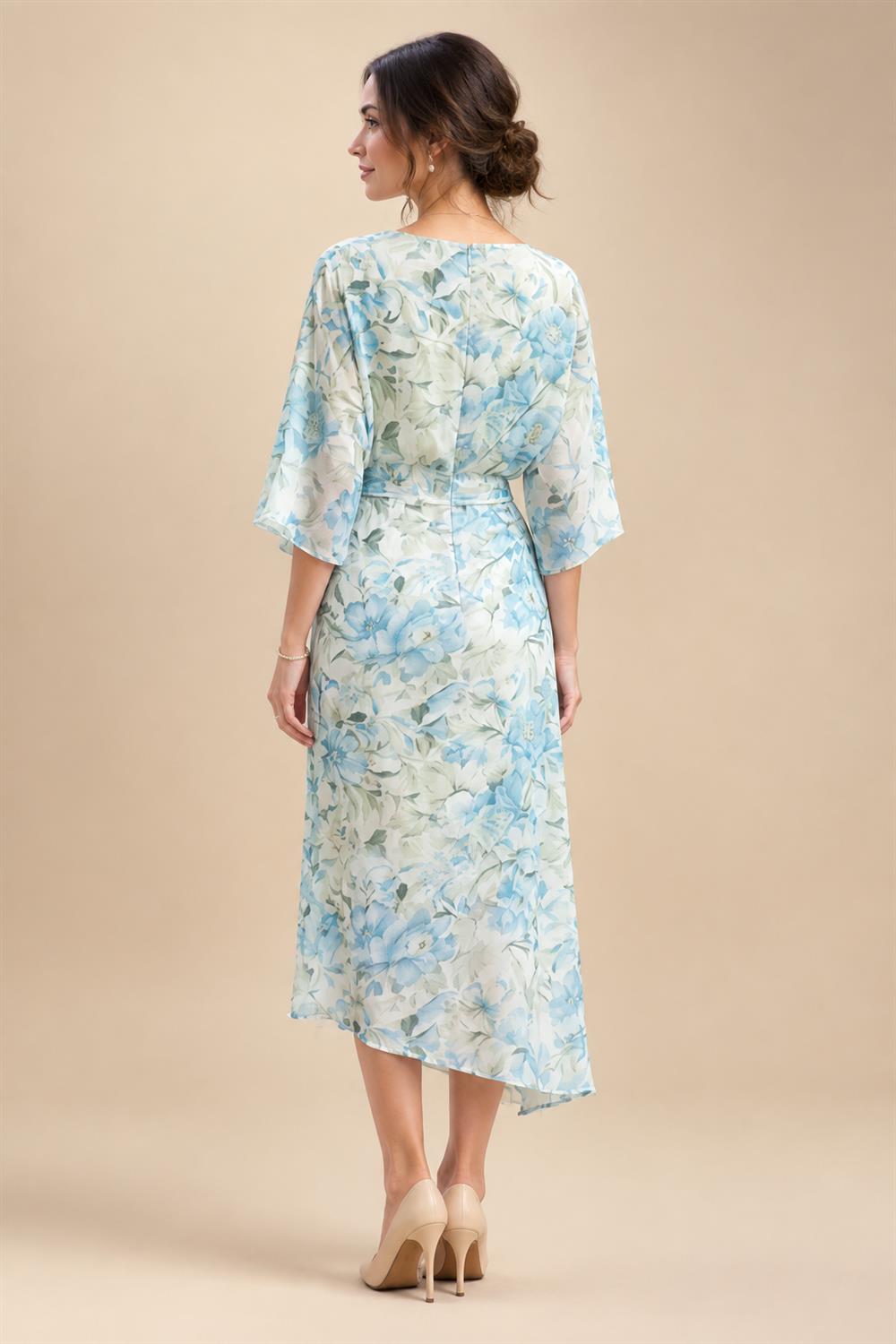 Floral Print Sheath/Column Scoop Neck Floor-Length Mother of the Bride & Groom Dresses with Ruched Waist (SHI22501153)