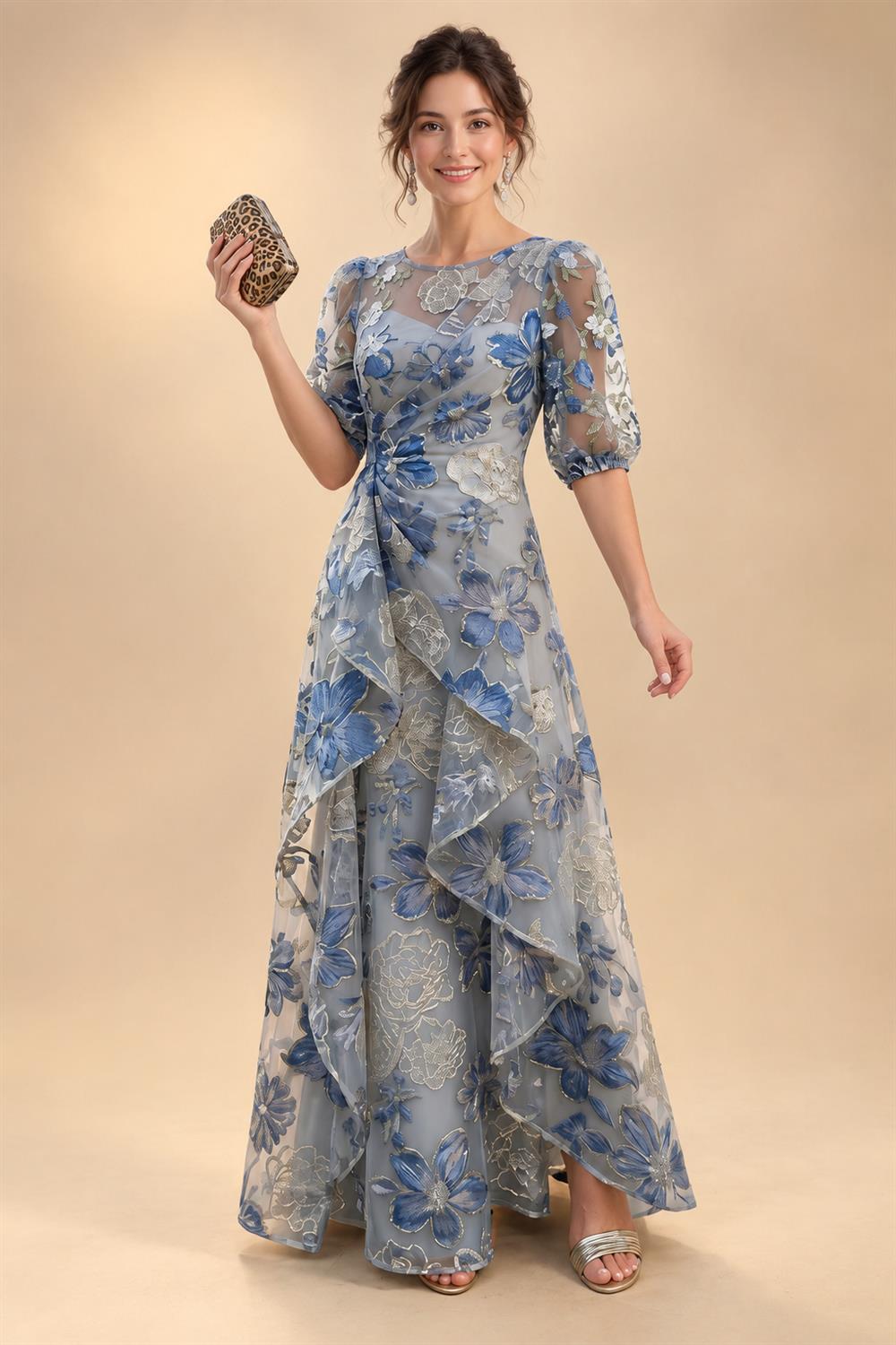 A-Line/Princess Strapless Lace Appliques Floor-Length Mother of the Bride & Groom Dresses with Pleats, Ruched Waist & Sweep Train (SHI22501664)