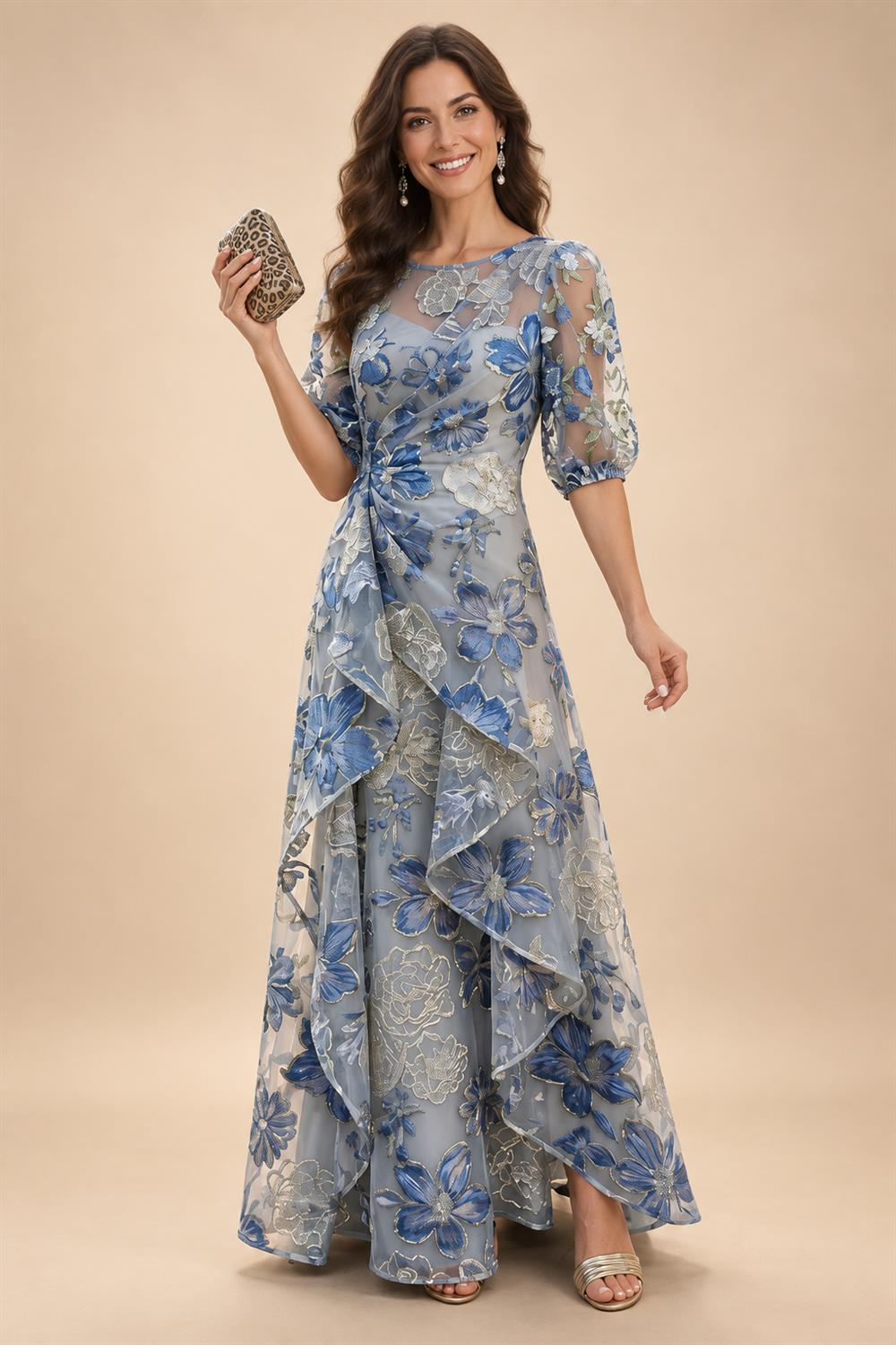 A-Line/Princess Strapless Lace Appliques Floor-Length Mother of the Bride & Groom Dresses with Pleats, Ruched Waist & Sweep Train (SHI22501664)