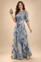 A-Line/Princess One Shoulder Floral Embroidery Floor-Length Mother of the Bride & Groom Dresses for Women (SHI22501656)