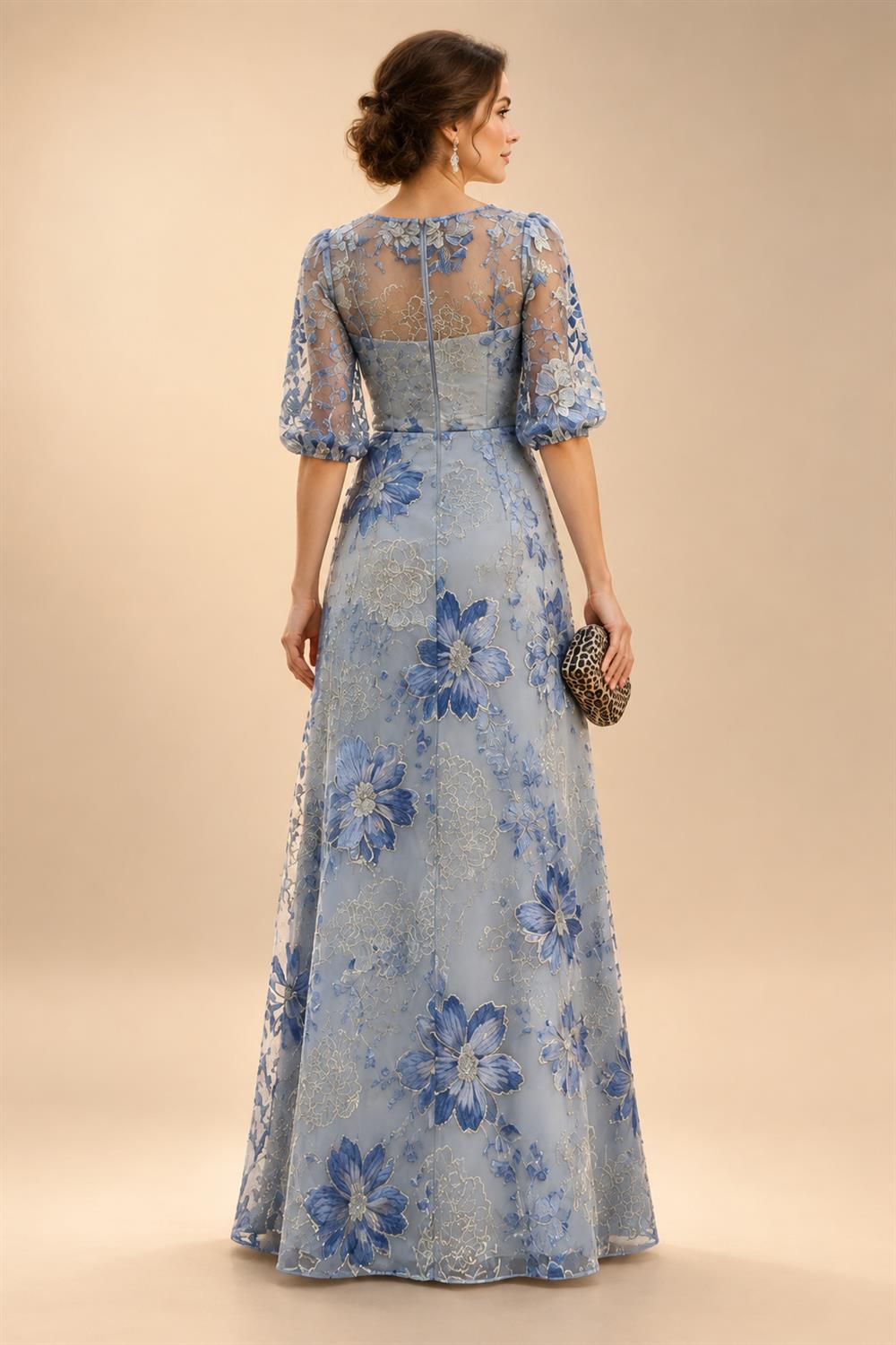 A-Line/Princess Off Shoulder Chiffon Floor-Length Mother of the Bride & Groom Dresses with Sequin, Lace Appliques & Pleats (SHI22501662)