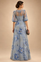 A-Line/Princess One Shoulder Floral Embroidery Floor-Length Mother of the Bride & Groom Dresses for Women (SHI22501656)