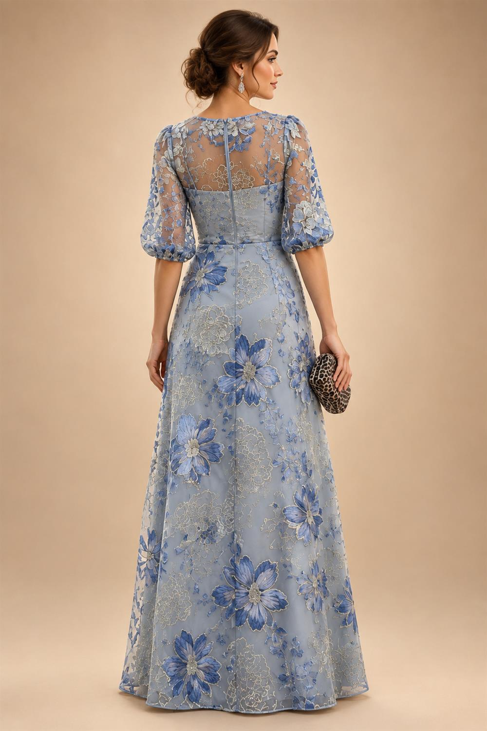 A-Line/Princess One Shoulder Floral Embroidery Floor-Length Mother of the Bride & Groom Dresses for Women (SHI22501656)