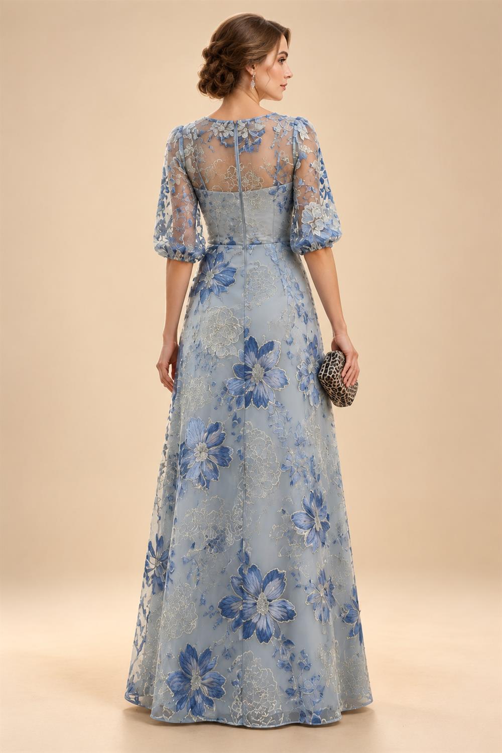 A-Line/Princess V-Neck Chiffon Maxi Mother of the Bride & Groom Dresses with Rhinestones & Pleats (SHI22501693)