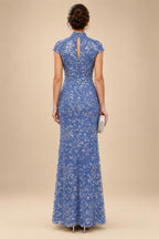 Sequin Floral Sheath/Column V-Neck Floor-Length Mother of the Bride & Groom Dresses with Ruched Waist (SHI22500972)