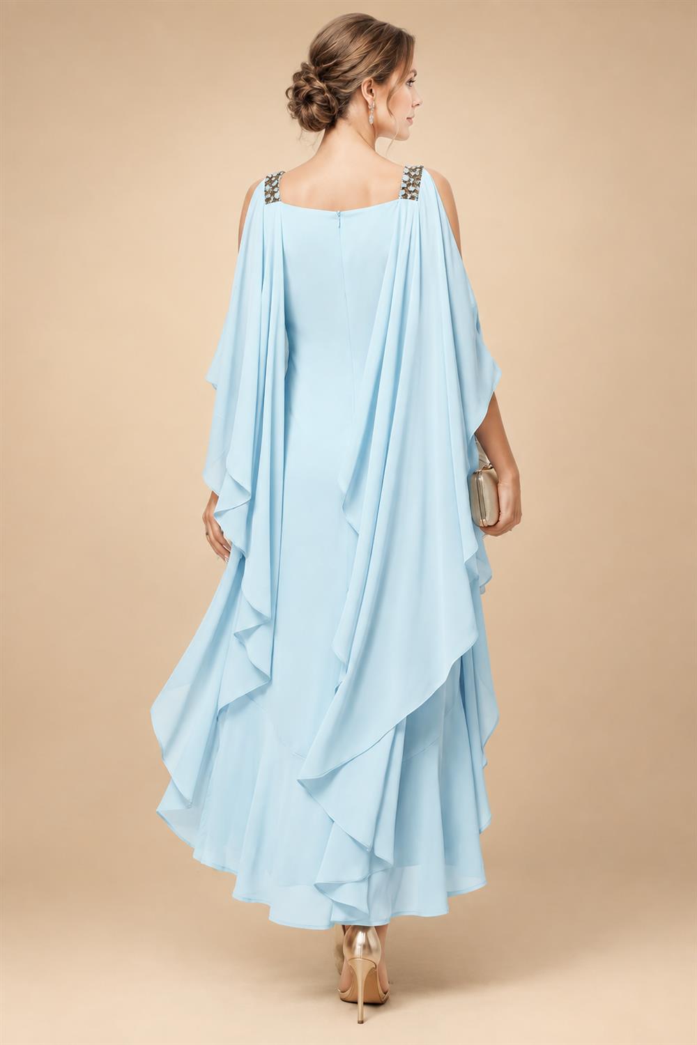 Chiffon A-Line/Princess Scoop Neck Floor-Length Mother of the Bride & Groom Dresses with Floral Embroidery (SHI22501221)