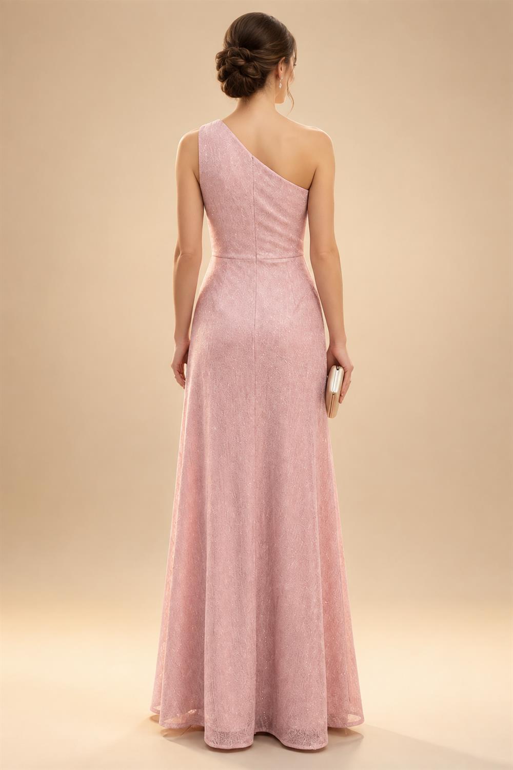 A-Line/Princess Scoop Neck Satin High-Low Mother of the Bride & Groom Dresses with Sequin Floral & Pleats (SHI22501631)