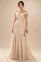A-Line/Princess V-Neck Floral Embroidery Maxi Mother of the Bride & Groom Dresses with Ruched Waist (SHI22501624)