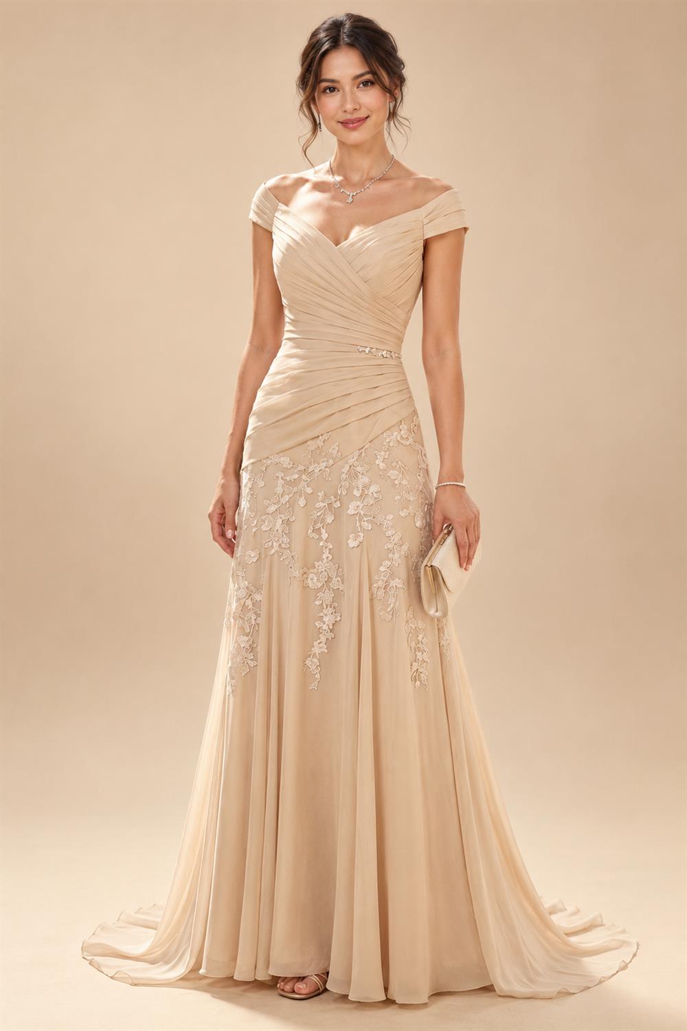 Sheath/Column Scoop Neck Satin Tea-Length Mother of the Bride & Groom Dresses with Ruched Waist & Rhinestones (SHI22501657)
