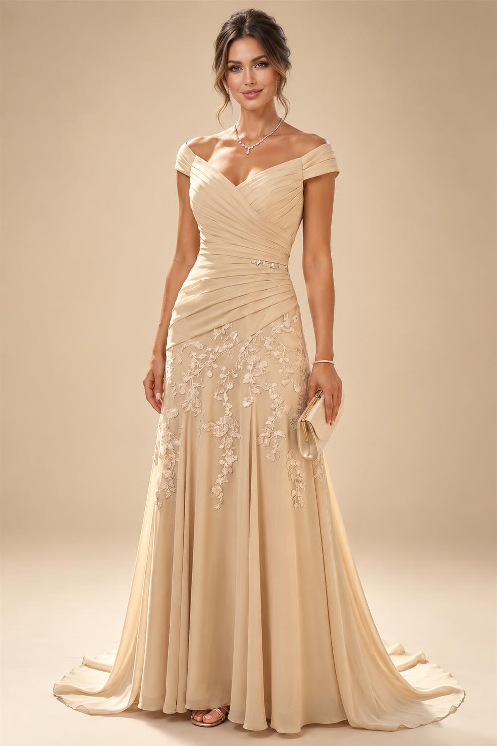 A-Line/Princess V-Neck Floral Print High-Low Mother of the Bride & Groom Dresses with Ruched Bodice (SHI22501569)