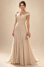 A-Line/Princess Scoop Neck Chiffon Floor-Length Mother of the Bride & Groom Dresses with Tiered Layers & Ruffles (SHI22501612)