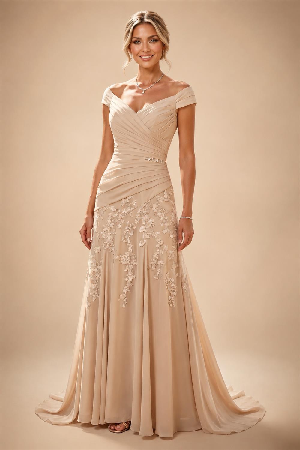 A-Line/Princess V-Neck Satin Tea-Length Mother of the Bride Dresses with Flower (SHI22500080)