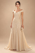 Chiffon A-Line/Princess Scoop Neck Floor-Length Mother of the Bride & Groom Dresses with Floral Embroidery (SHI22501221)