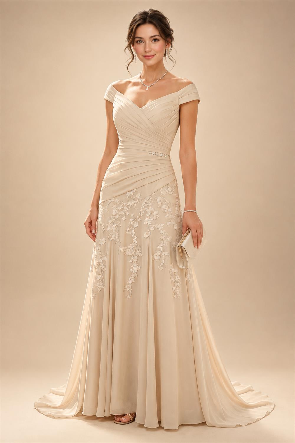 Satin V Neck Floral Print A Line Mother of the Bride Dresses (SHIR1110445)