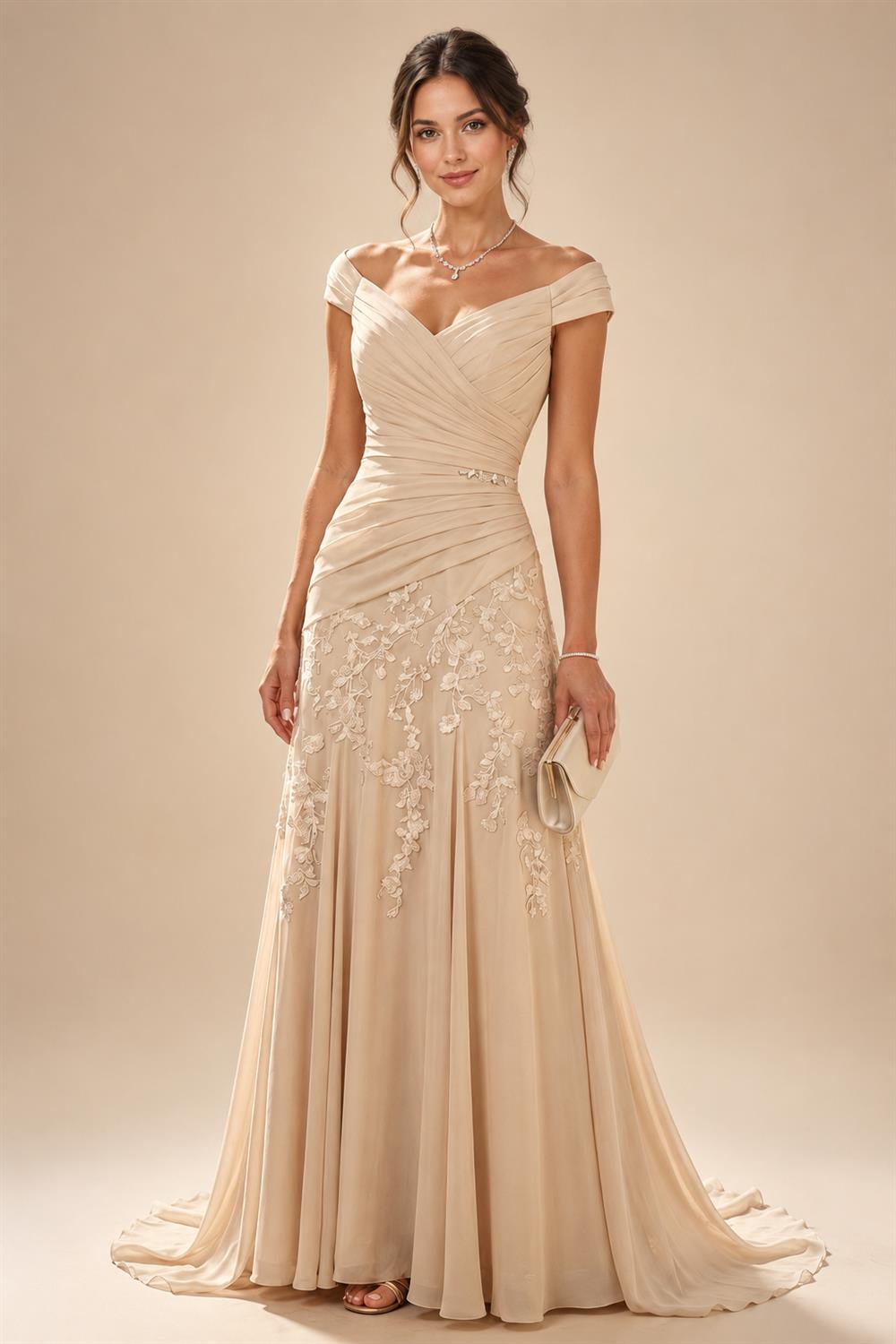 A-Line/Princess V-Neck Floral Print High-Low Mother of the Bride & Groom Dresses with Ruched Bodice (SHI22501569)