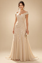 A-Line Floral Sequin Lace Floor-Length Mother of the Bride & Groom Dresses with Ruched Satin Bodice (SHI22500639)