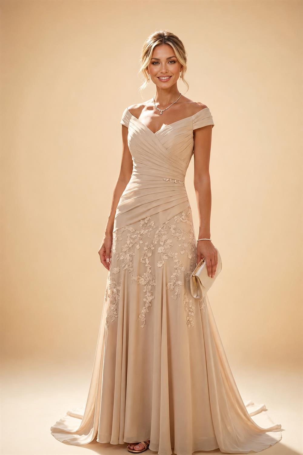A-Line Floor Length One Shoulder Long Mother of the Bride Dresses with Lace (SHI22500179)