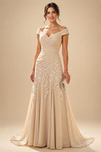 A-Line/Princess One Shoulder Tea-Length Mother of the Bride & Groom Dresses with Ruffles & Ruched Waist (SHI22501283)