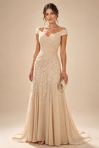 A-Line/Princess V-Neck Floral Print High-Low Mother of the Bride & Groom Dresses with Ruched Bodice (SHI22501569)