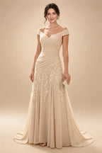 Sleeveless Lace Appliques Mother of the Bride Dresses with 3D Flower (SHI22500545)