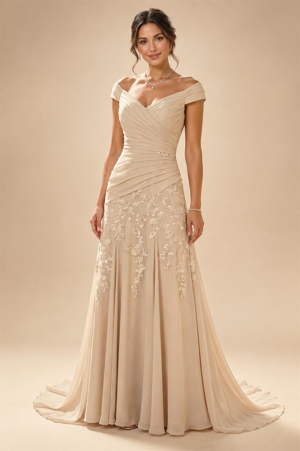 A-Line/Princess Scoop Neck Chiffon Maxi Mother of the Bride & Groom Dresses with Ruffles (SHI22501599)