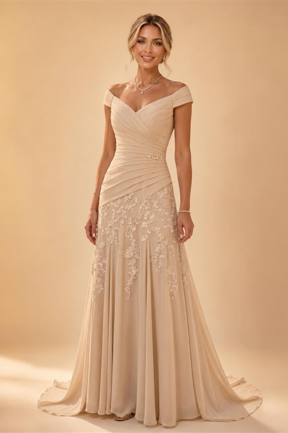 Jacquard Sheath/Column V-Neck Tea-Length Mother of the Bride & Groom Dresses for Women (SHI22501292)