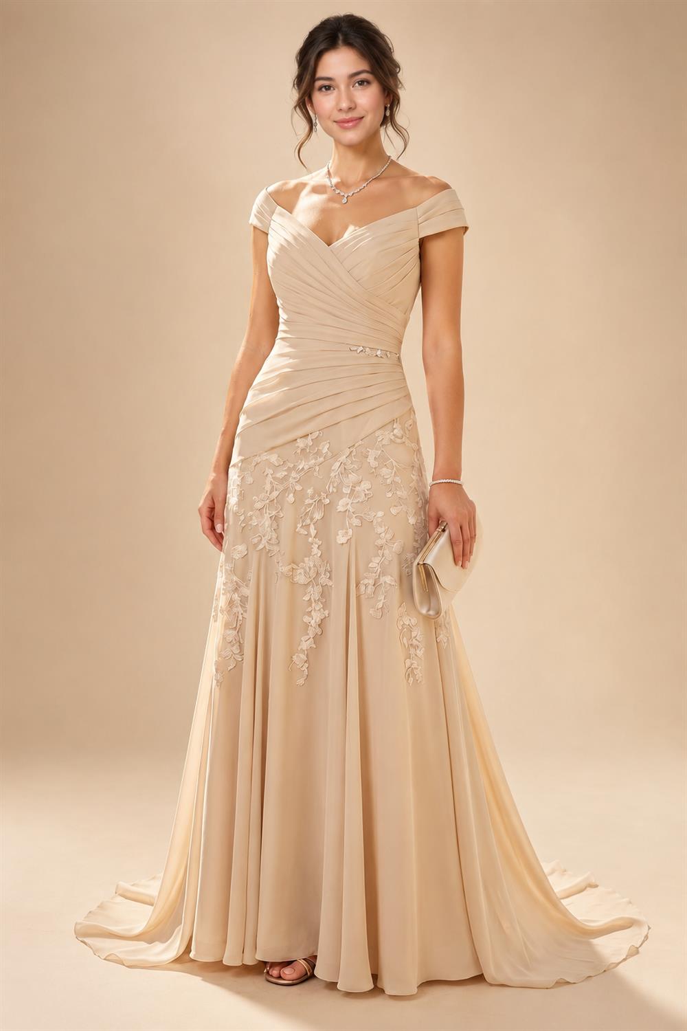 Two-Piece Mermaid Long Sleeve Floor-Length Mother of the Bride Dresses with Blazer Jacket (SHIA22500213)