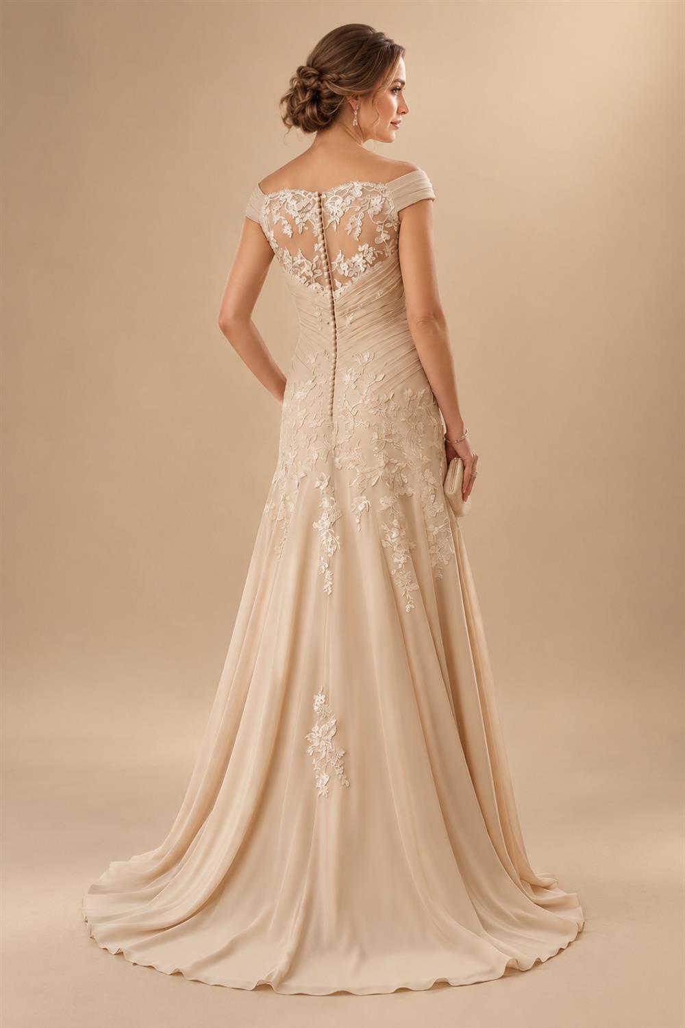 A-Line/Princess Scoop Neck Cap Sleeve Floor-Length Mother of the Bride Dresses with Lace Applique (SHI22500008)