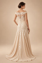 Sheath/Column Scoop Neck Lace Appliques Maxi Mother of the Bride & Groom Dresses with Ruched Waist & Sequin (SHI22501632)