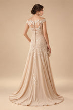 A-Line/Princess Scoop Neck Tea-Length Mother of the Bride & Groom Dresses with Ruffles & Ruched Waist (SHI22501287)