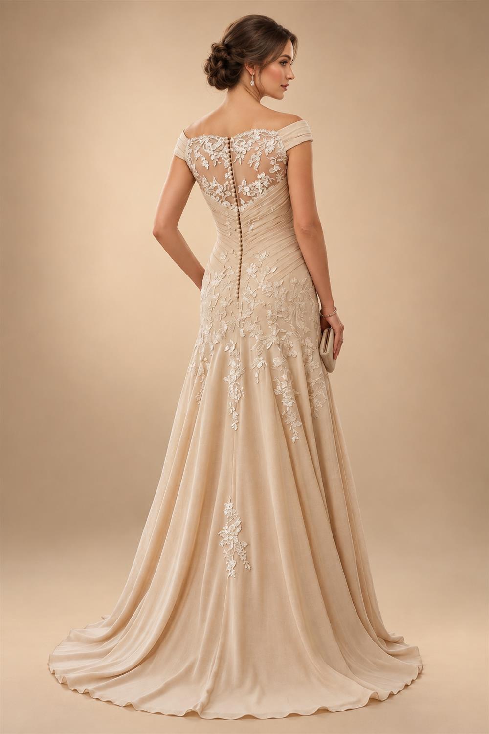 A-Line/Princess Sweetheart Chiffon Maxi Mother of the Bride & Groom Dresses with Lace Appliques & Ruched Bodice (SHI22501637)