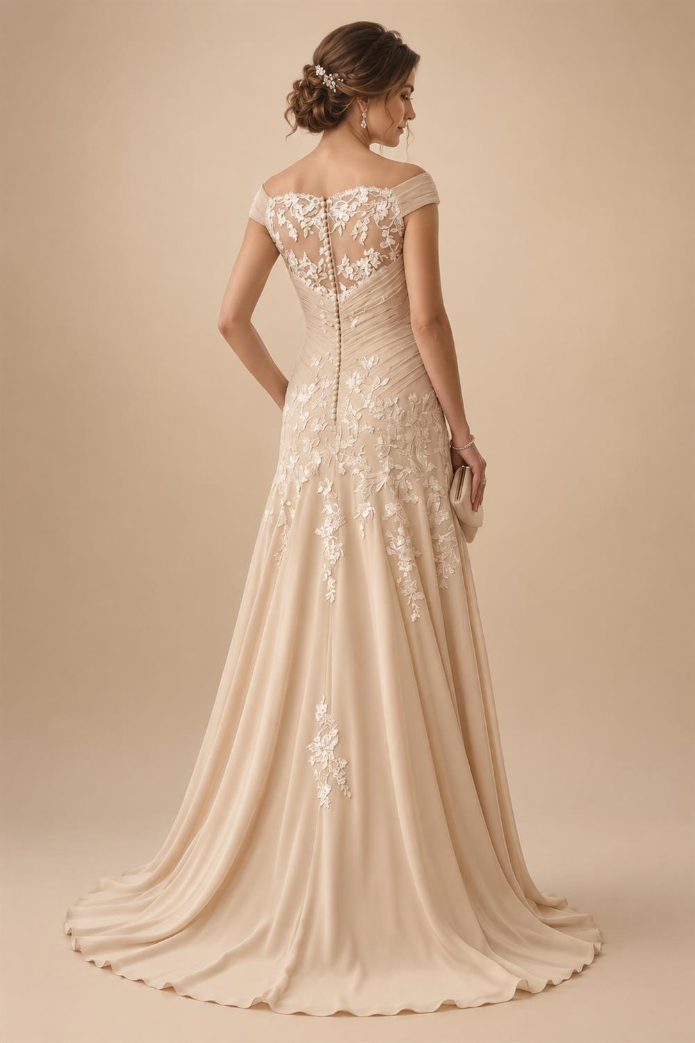 A-Line/Princess Sweetheart Chiffon Maxi Mother of the Bride & Groom Dresses with Lace Appliques & Ruched Bodice (SHI22501637)