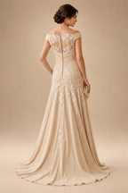 Sheath Floral Jacquard Off Shoulder Mother of the Bride & Groom Dresses with Flower (SHI22500777)