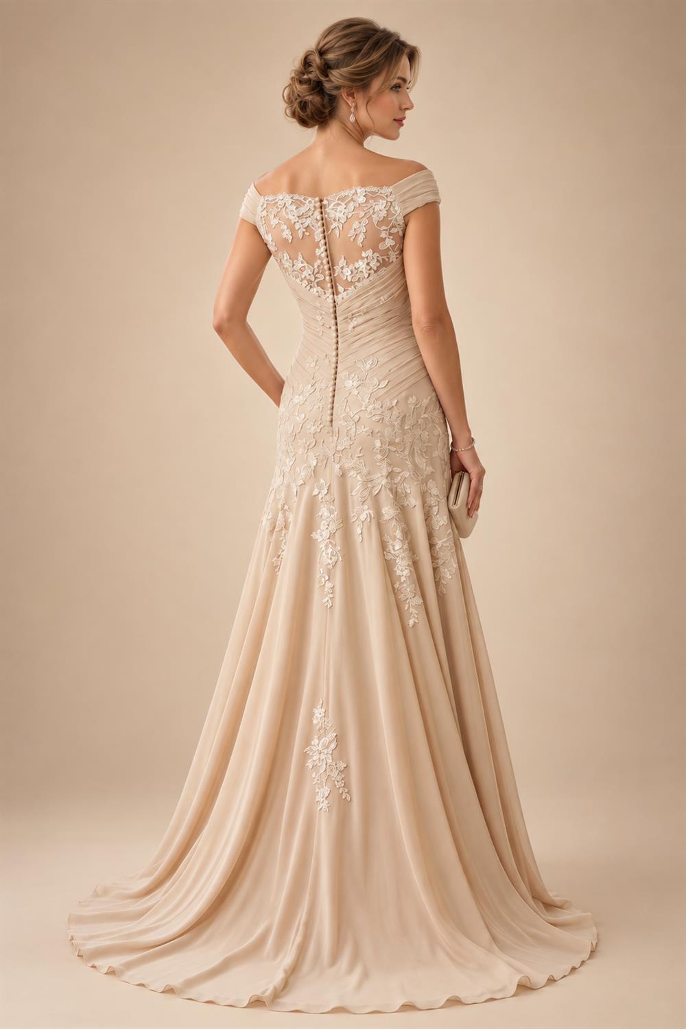 A-Line/Princess V-Neck Chiffon Floor-Length Mother of the Bride & Groom Dresses with Lace Appliques, Sequin & Ruffles (SHI22501608)