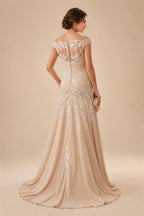 A-Line/Princess V-Neck Floral Embroidery Maxi Mother of the Bride & Groom Dresses with Ruched Waist (SHI22501624)