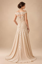 Sheath Chiffon Floral Print Cape Sleeves Mother of the Bride & Groom Dresses for Formal Wedding (SHI22500682)