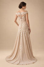 Chiffon A-Line/Princess Scoop Neck Floor-Length Mother of the Bride & Groom Dresses with Floral Embroidery (SHI22501221)
