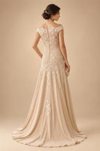 A-Line/Princess Scoop Neck Chiffon Maxi Mother of the Bride & Groom Dresses with Ruffles (SHI22501599)