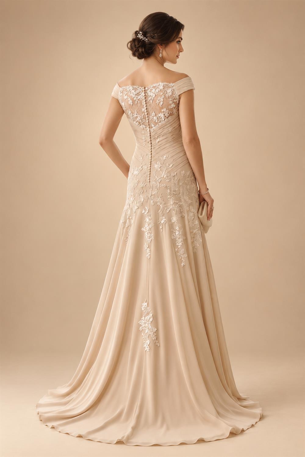 A-Line/Princess Scoop Neck Chiffon Maxi Mother of the Bride & Groom Dresses with Ruffles (SHI22501599)