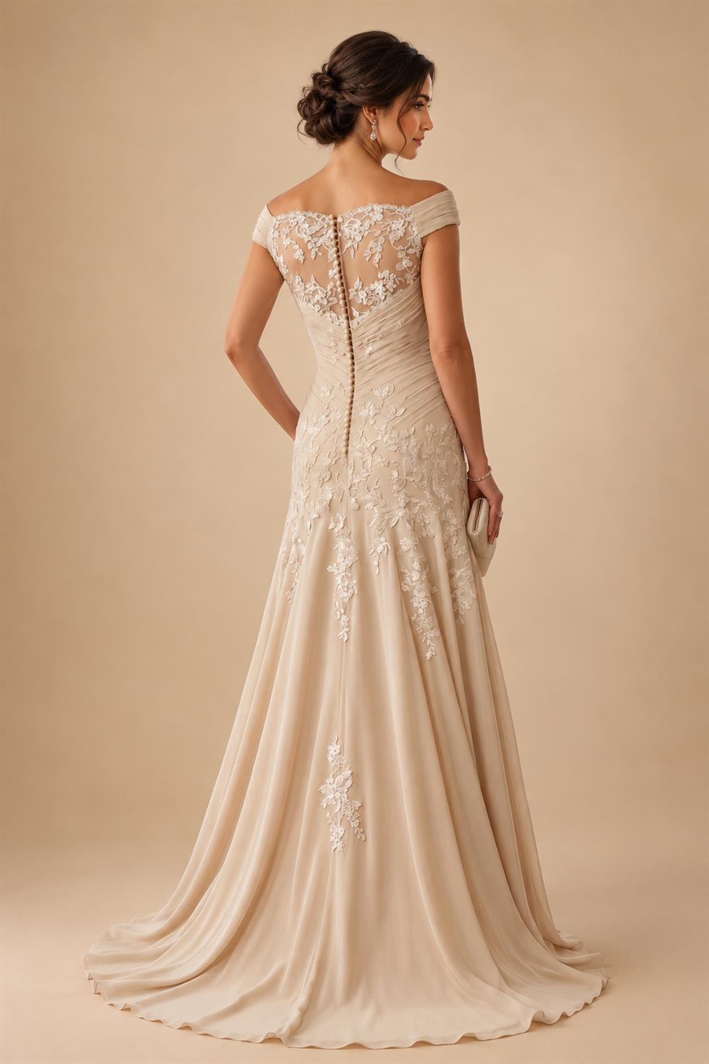 Sheath/Column V-Neck Jacquard Maxi Mother of the Bride & Groom Dresses with Ruffles & Slit (SHI25001047)