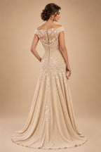 Sheath Chiffon Cape Sleeves Maxi Mother of the Bride & Groom Dresses with Ruched Waist (SHI22500727)