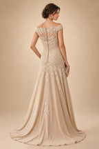 A-Line Chiffon Floral Print 3/4 Cape Sleeves Tiered Mother of the Bride & Groom Dresses with Beaded Waist Embellishment (SHI22500669)