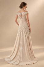 A-Line/Princess Off Shoulder Chiffon Floor-Length Mother of the Bride & Groom Dresses with Sequin, Lace Appliques & Pleats (SHI22501662)