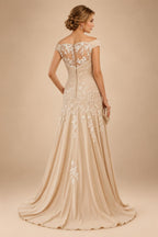 Pantsuit Scoop Neck Satin Maxi Mother of the Bride Pantsuits with Fluffy Feather Trim Cuffs (SHI22501692)