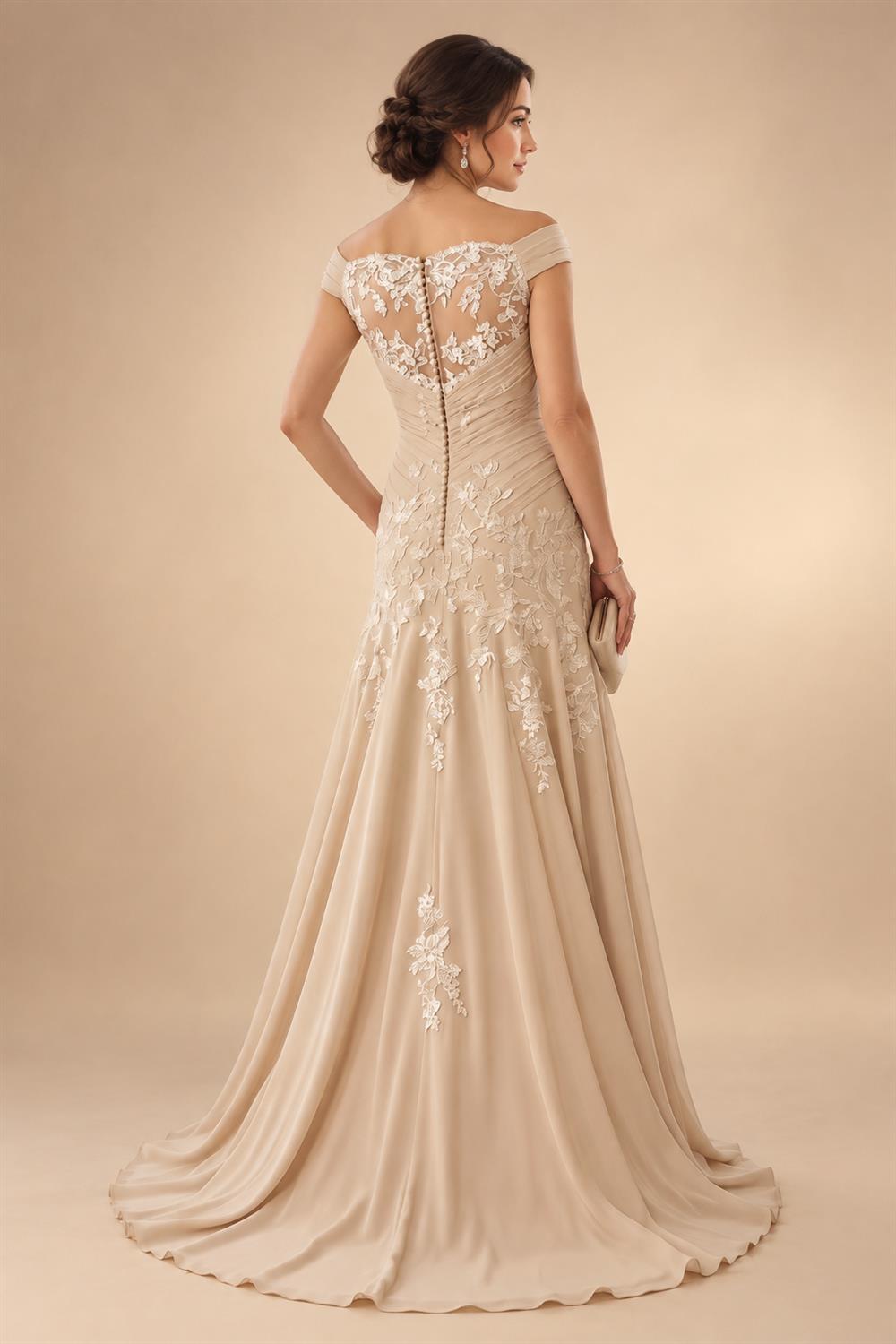 Cape Sleeve Floral Jacquard Satin Tea-Length Ruched Mother of the Bride Dresses 2 Piece (SHIA22500528)