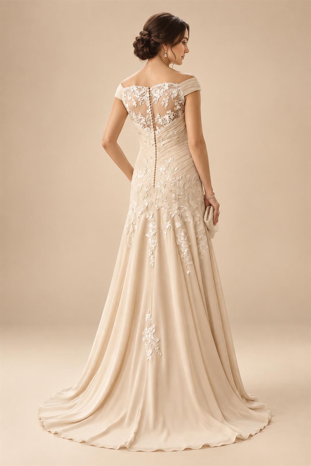 V Neck Chiffon Short Sleeves Mother of the Bride Dresses (SHIR1110366)