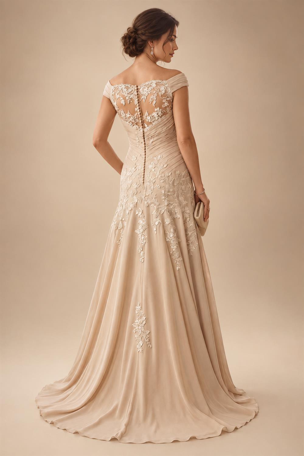 A-Line/Princess One Shoulder Chiffon Floor-Length Mother of the Bride & Groom Dresses with Lace Appliques, Sweep Train & Side Sash (SHI22501663)